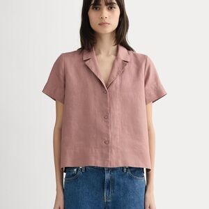 NWT- Everlane The notch shirt in linen Rose Dusk Color - XS